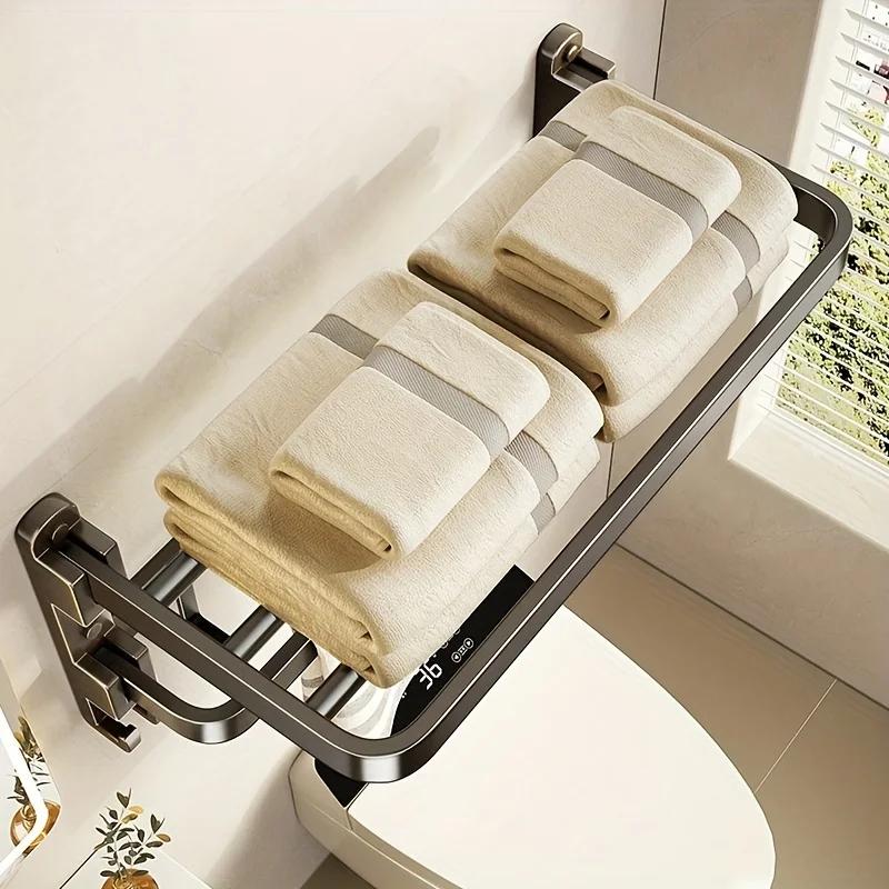 60Cm Stainless Steel Towel Rack Bathroom Foldable Towel Bar Bathroom Shelves Wall Mounted Towel Hanger