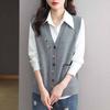 Vest for Women Cotton Knitted Sweater Sleeveless Tops Vest Oversize Thickened Loose Casual V-neck Vest