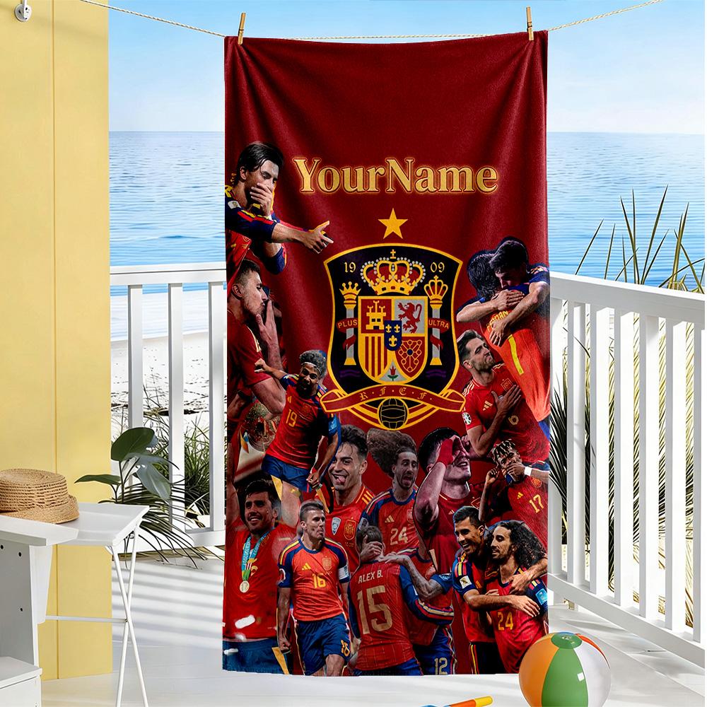 Atletico Madrid Customizable Name Beach Towel Quick-Dry Soft Microfiber Portable for SwimmingBeachCamping Travel Beach AccessoriesGym