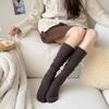 Solid Color Autumn Knitted Socks Elastic Comfortable Women's Long Socks Thicken Breathable Girl's Stacked Socks Autumn/Winter