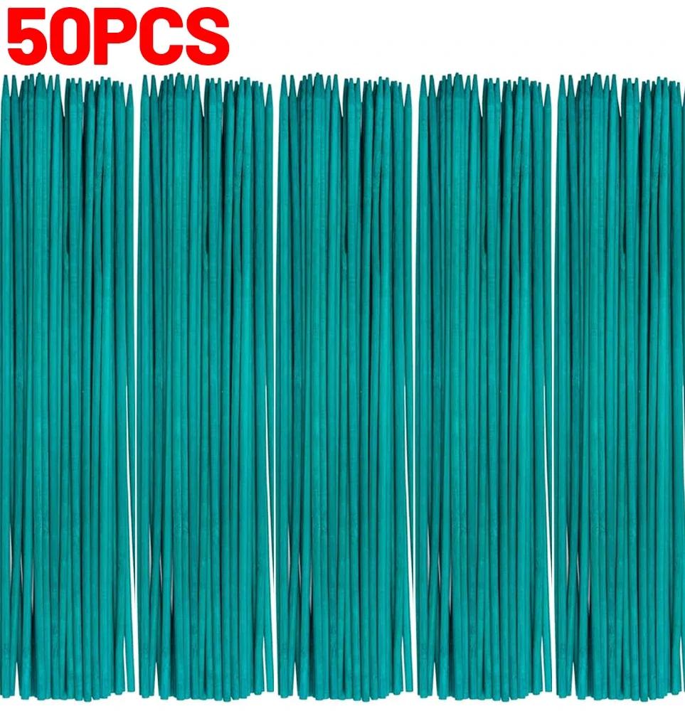 100/20x Plant Stakes Garden Green Single Stem Plant Support Stakes Sticks for Indoor Outdoor Vine Climbing Bracket Gardening