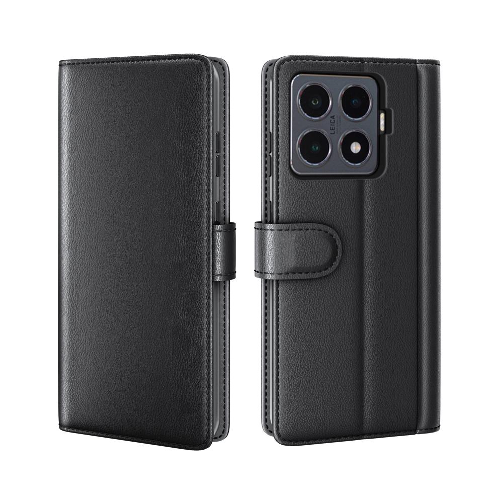 For Xiaomi 15T Pro Case Genuine Split Leather Phone Cover Wallet Card Slot