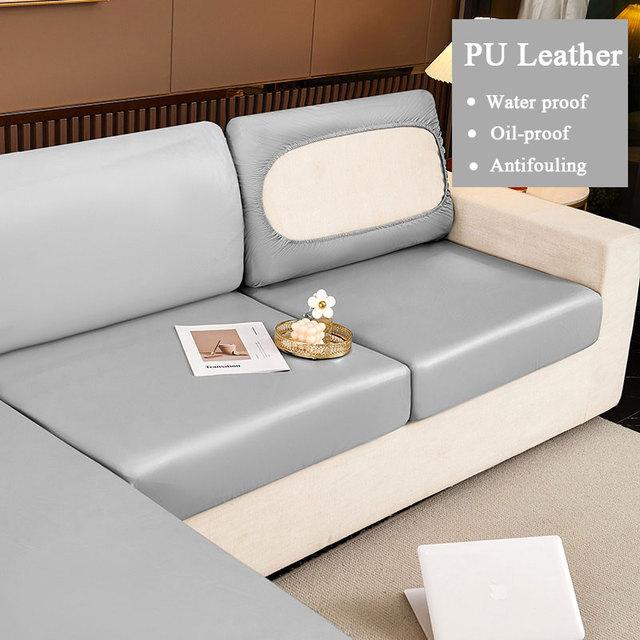 

Pu Leather Elastic Sofa Seat Cushion Cover Plush Water Resist Couch Cover Furniture Protector Stretch Half Cover Design cushion cover-S