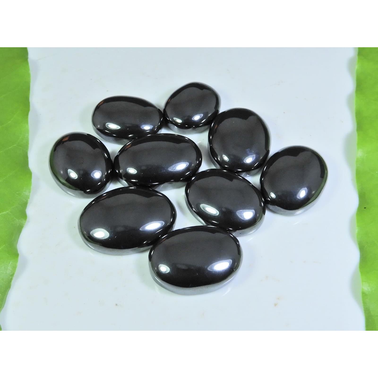 

330Cts. Natural Hematite Oval Cabochon Loose Gemstone 9Pcs Lot 14X18-18X24MM A-302