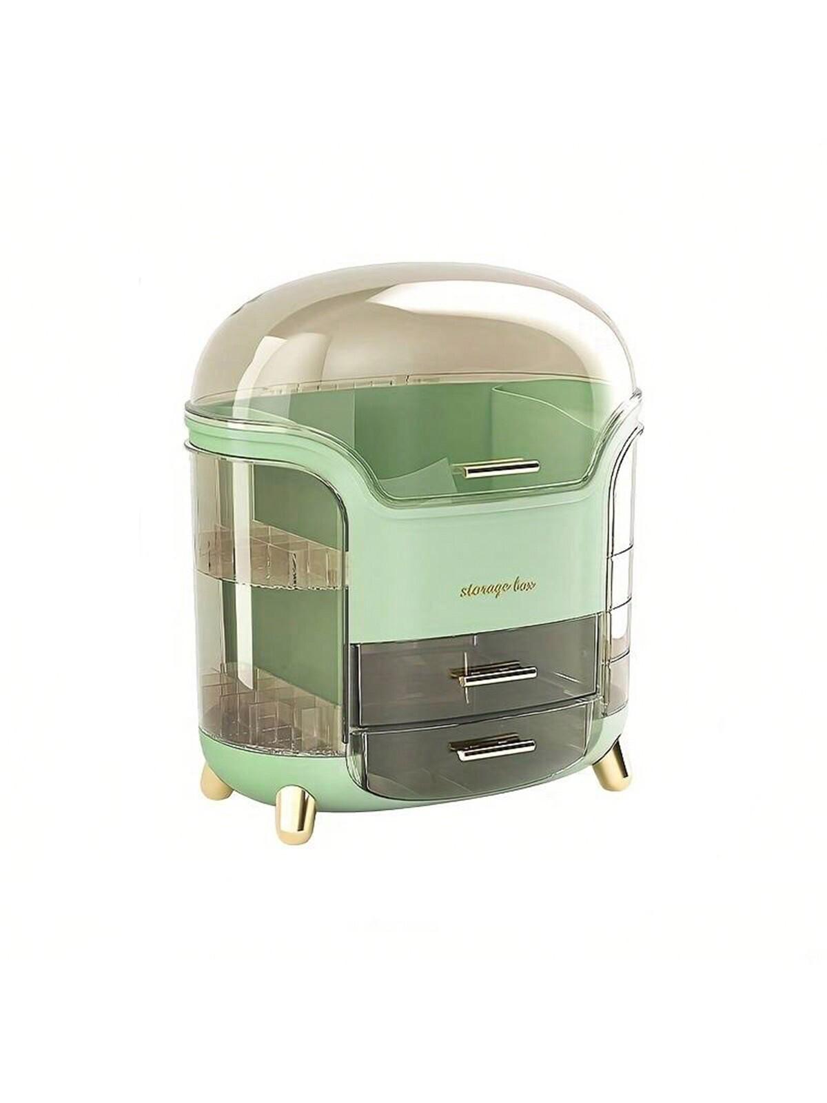 

Cosmetic storage mask desktop organizer makeup box dustproof large capacity multifunctional household cosmetic storage box світло-зелений колір