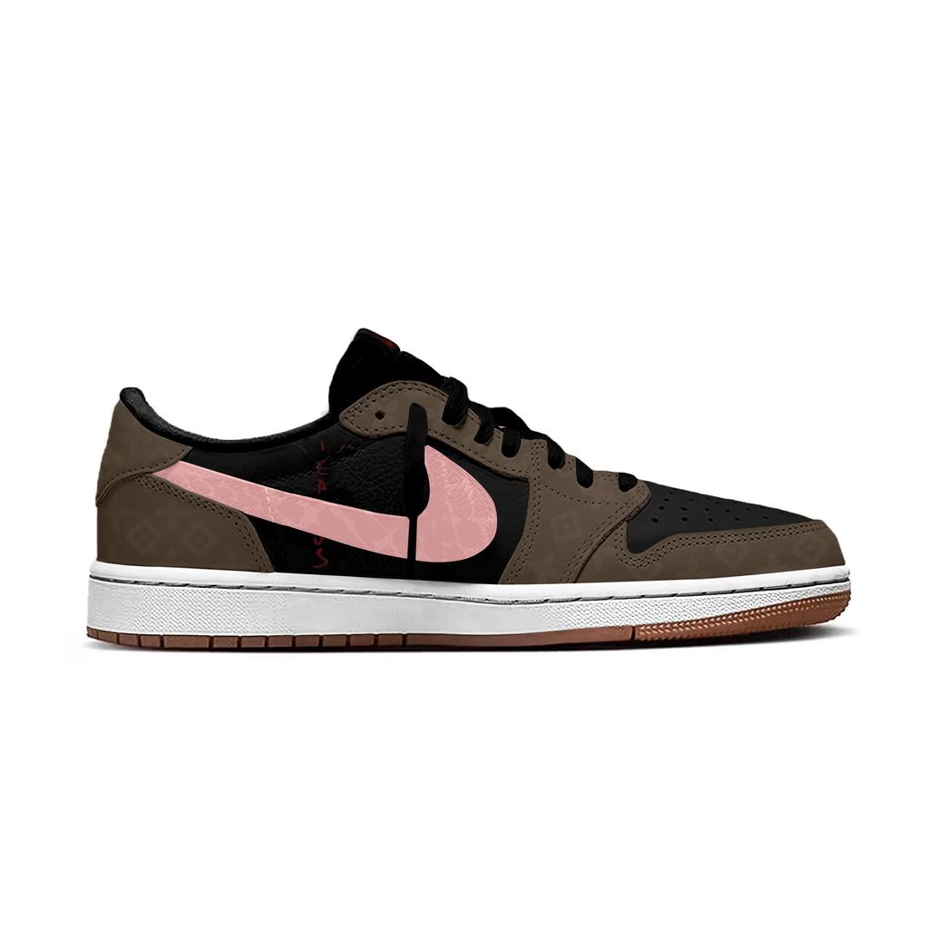 Travis Scott x Jordan Air Jordan 1 Odolné proti oděru Odolné proti oděru Nízké Vintage Basketbalové boty Unisex DZ4137-700(Tým938-)