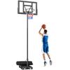 Basketball Hoop Outdoor 135-305cm Quick Height-adjustable Basketball Stand with 110x70cm Shatterproof Backboard 2 Wheels