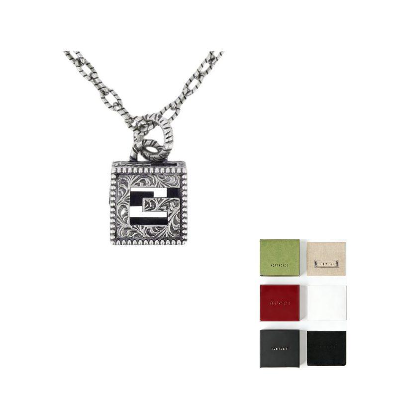 GUCCI Square G 925 Sterling Silver Necklaces Unisex Silver 552768-J8400-0811