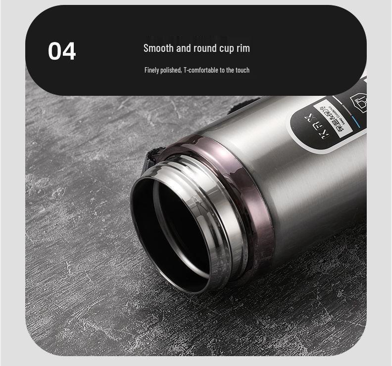 304 Stainless Steel Large-Capacity Insulated Water Cup with Smart Temperature Display and Handle