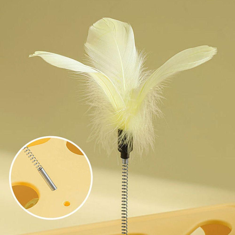 Creative Interactive Cat Puzzle Box Funny Plastic Cat Exercise with Feather and Balls Detachable Cat Teasing Box Cat Training