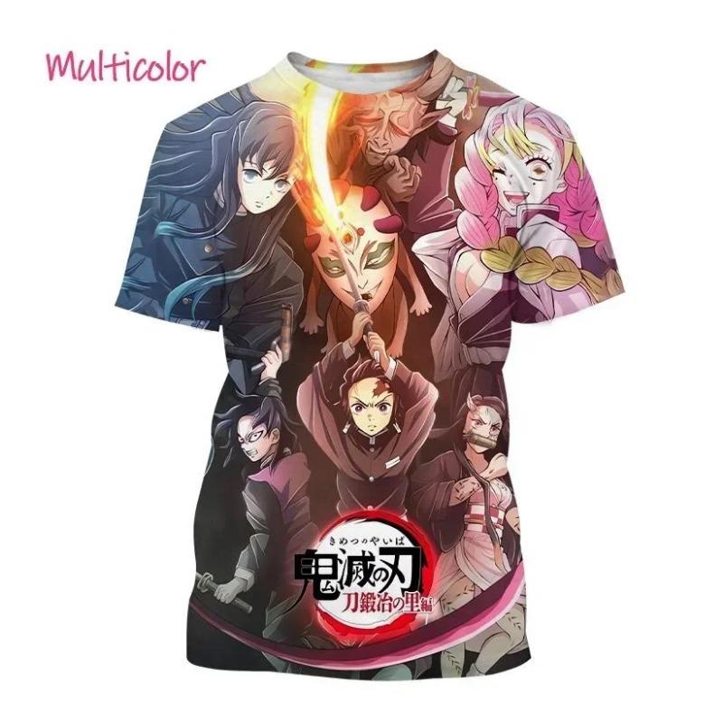 2026New Trend Anime Demon Slayer Fashion T-Shirt Cartoon 3d Print Short Sleeve Top Street Comfort Casual Shirt Harajuku Tees