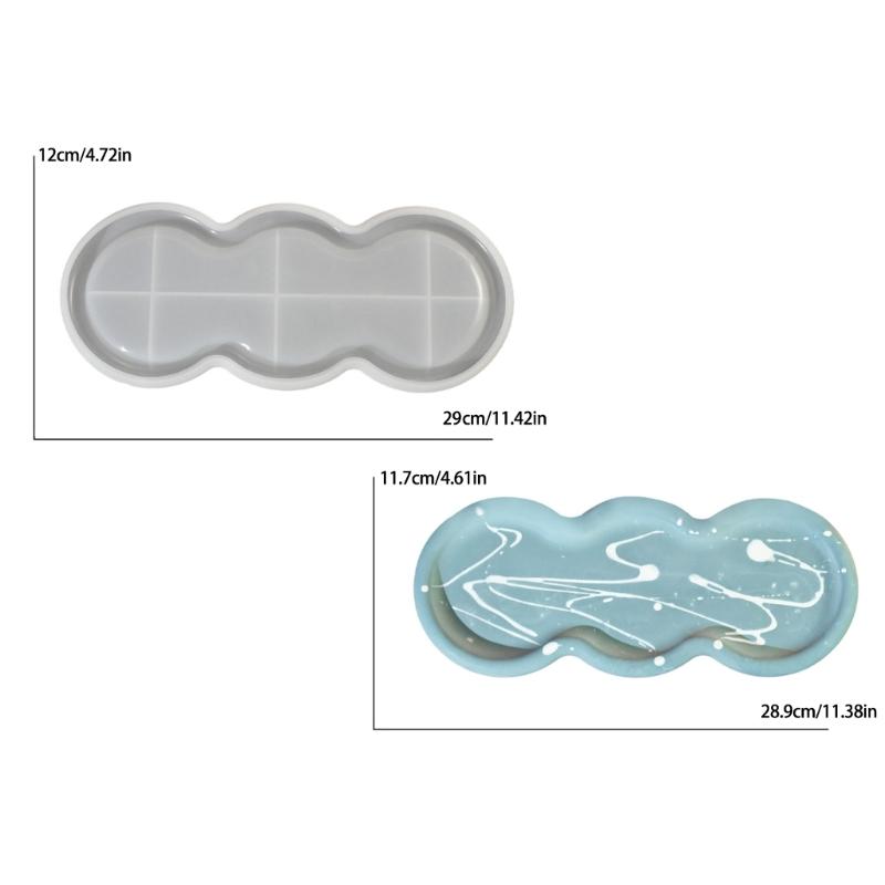 DIYs Tava Coaster Mold Mold din rasina epoxidica Farfurie ovala Farfurie Cupa Mat silicon Mold Artizanat Suport bijuterii Organizatori Mucegai