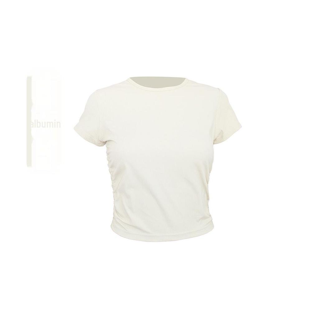 Lu Yoga Fitness Women's Slim Quick-Dry Short-Sleeve T-Shirt for Running