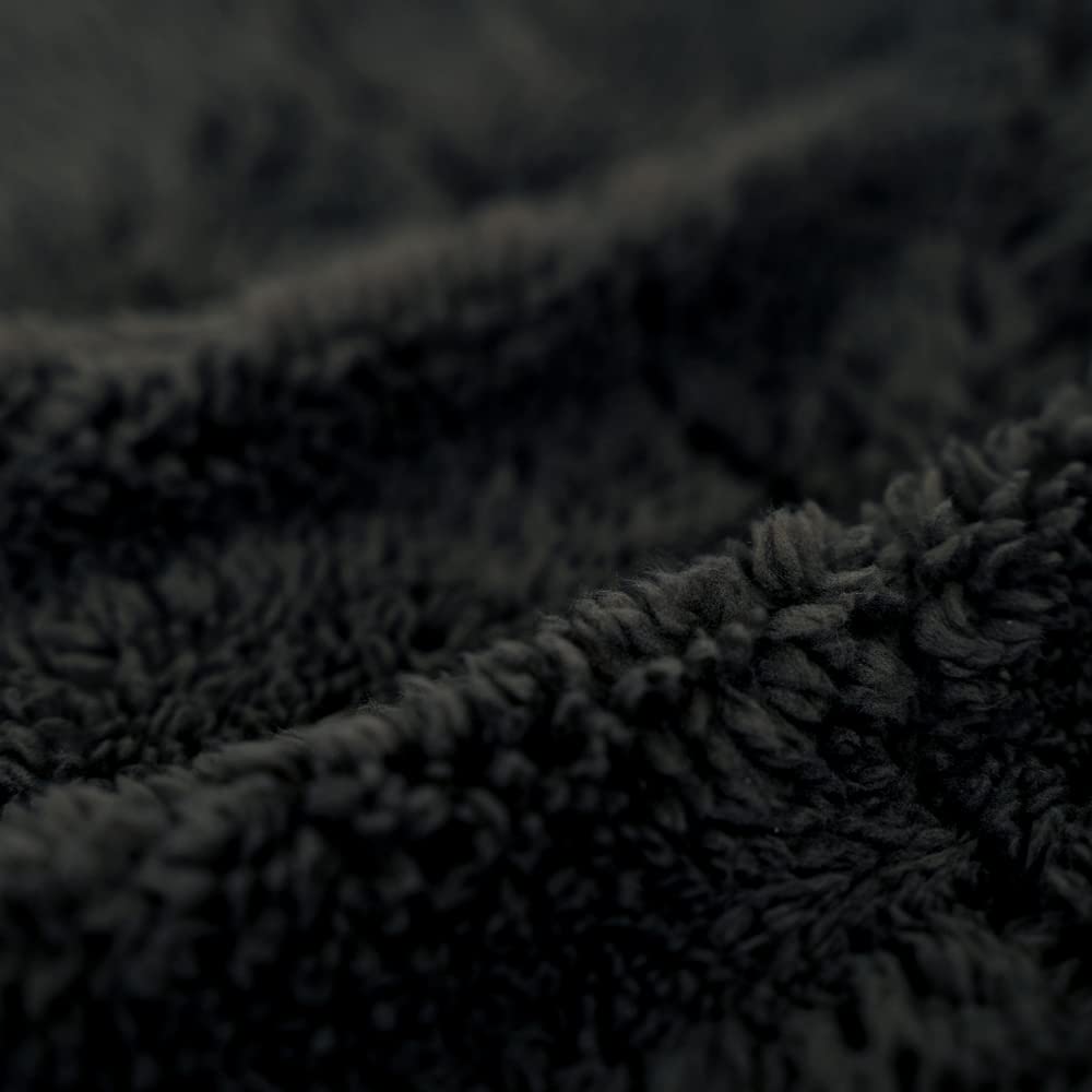 HOTEL CAMPS Cot Insulated Aluminum Can Be Used as a Fully Washable Cover, Boa, 3-Layer Sheet, Reversible, Blanket, (Black)