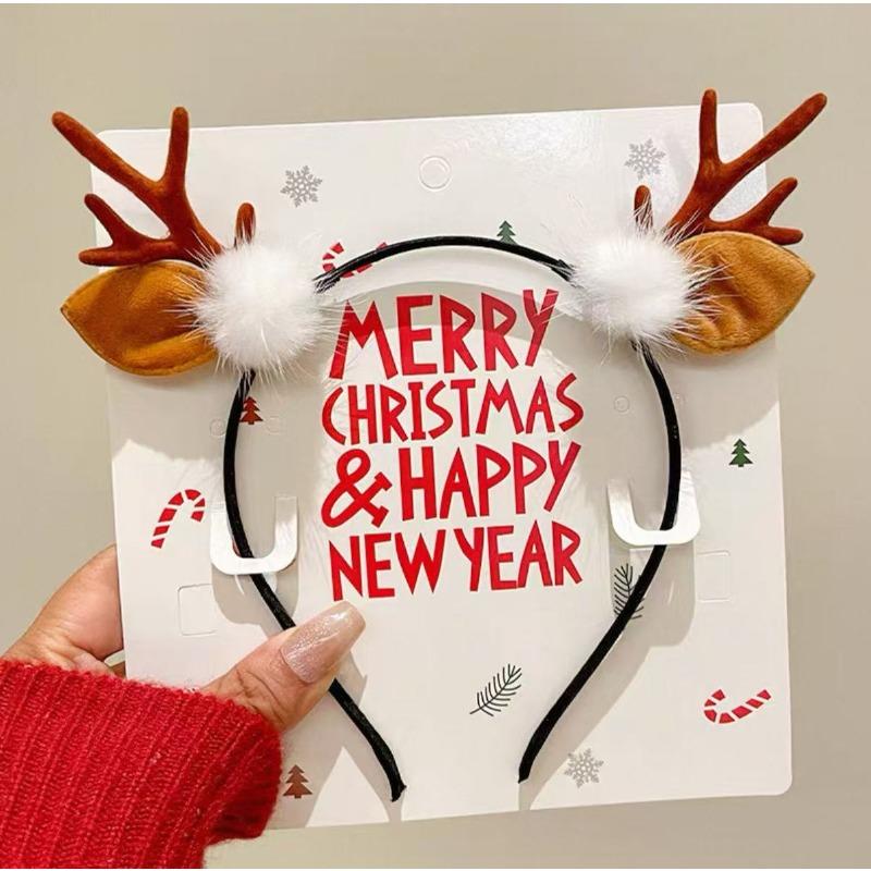 Vánoční čelenka Xmas Elk Horn Bell Flitr Vánoční gumička do vlasů Šťastný Nový Rok Fotorekvizity Veselé Vánoce Dekor Dárky pro děti
