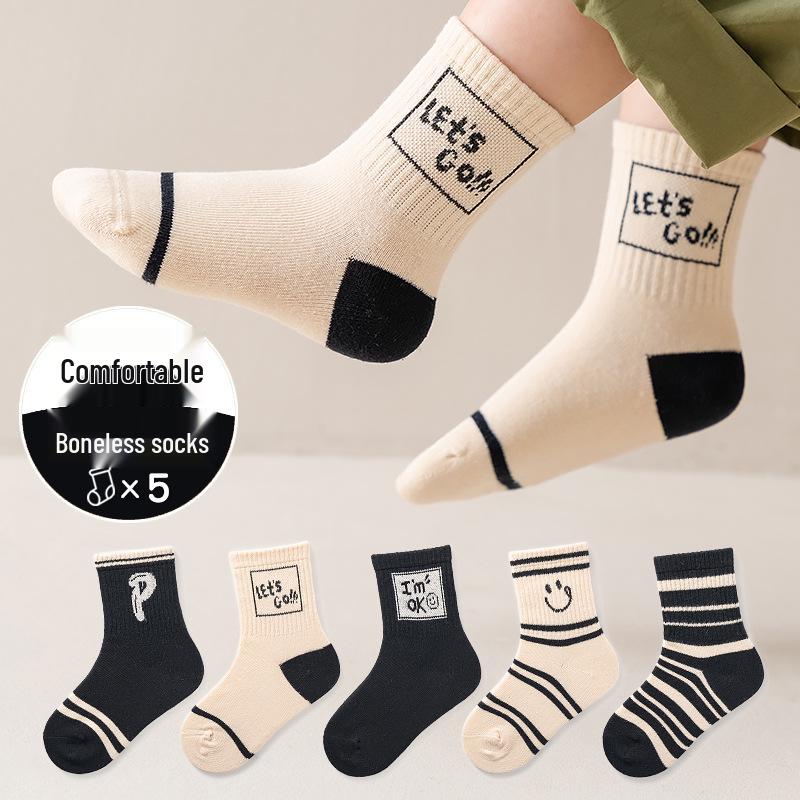 25 Nouvelles Chaussettes en Coton Mi-Mollet Couleur Unie pour Filles Automne/Hiver