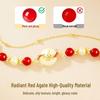 Women's Red Agate Peace Buckle 925 Silver Bracelet