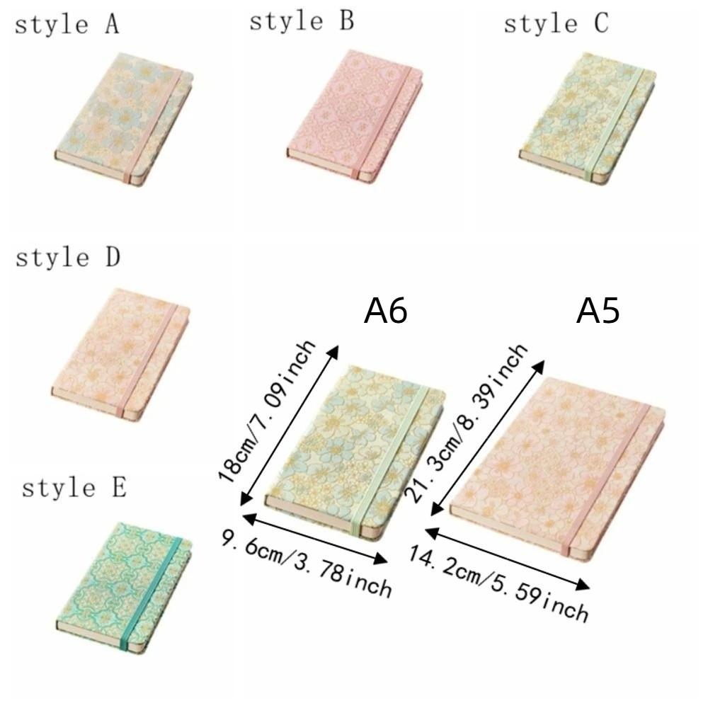 A6/A5 Elastic Band Notebook Thick Paper Pocket Notebook Stylish Vintage Journal Desk Use