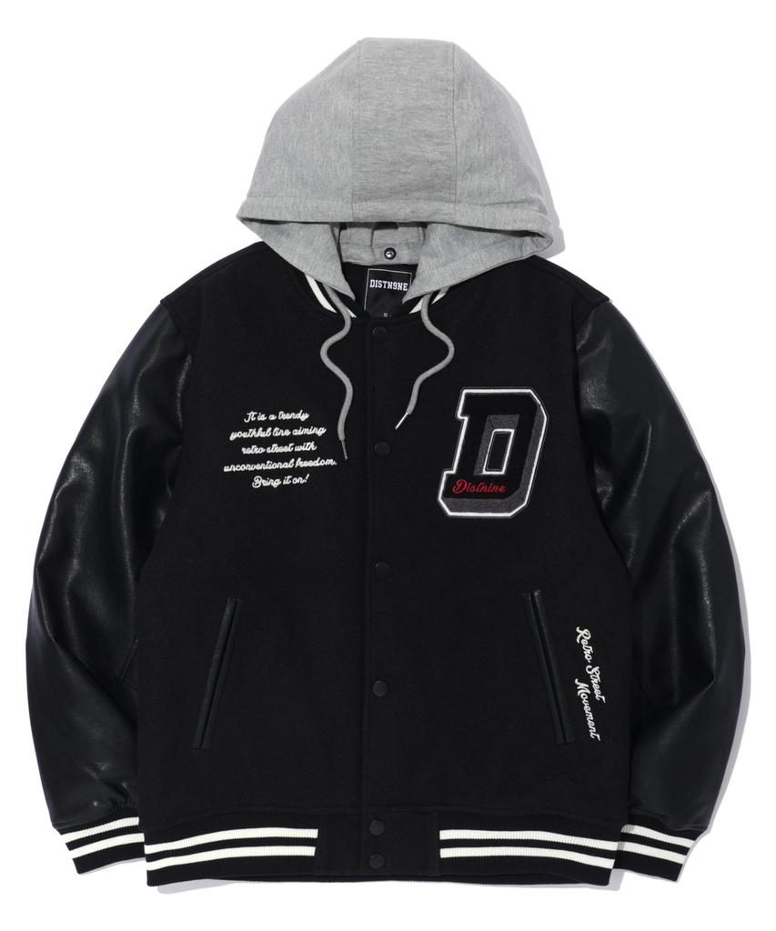 Distn9Ne D Wappen Varsity Padded Jumper Black (Lo1Ju016-076)