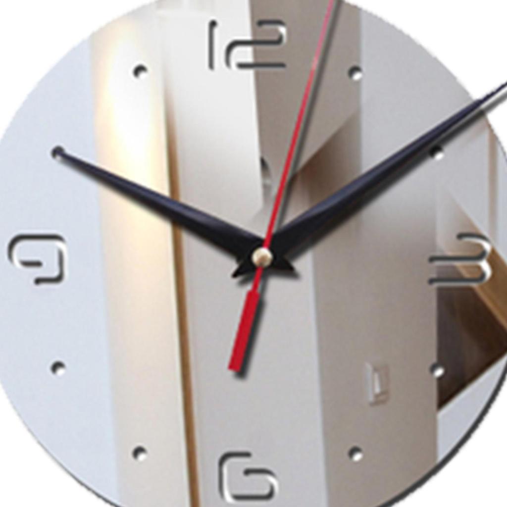 Modern Wall Clock Art Decal Removable Acrylic Mute for Office Decor