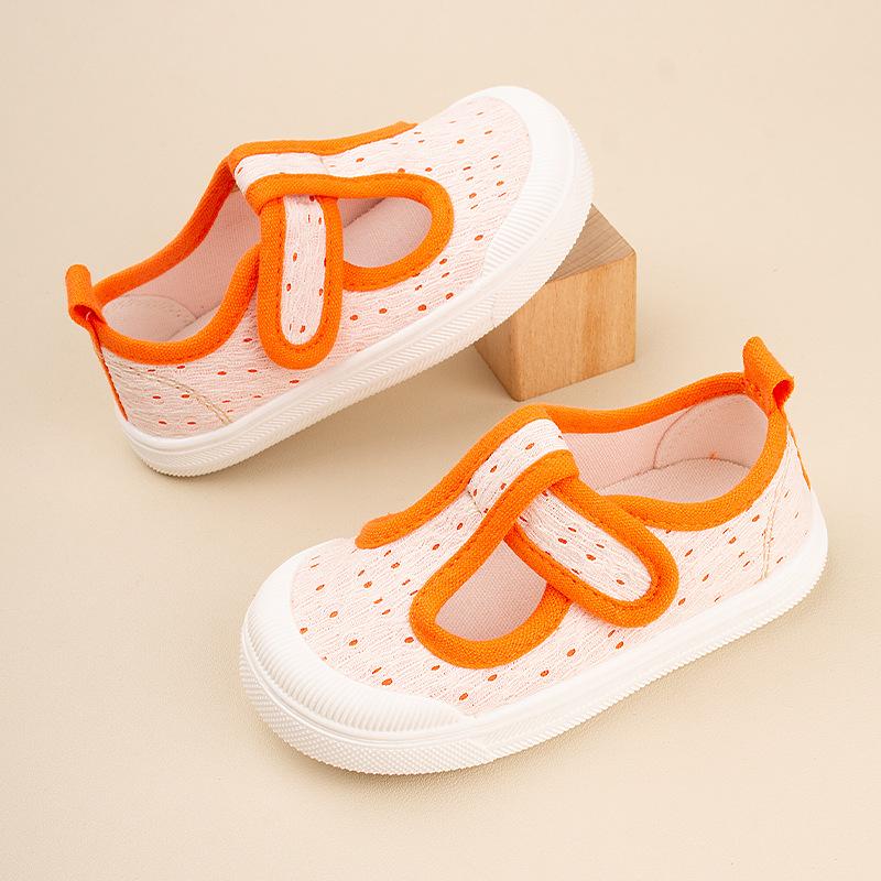 

Boys and Girls Flat Canvas Shoes with Soft Soles 21 оранжевый/бежевый