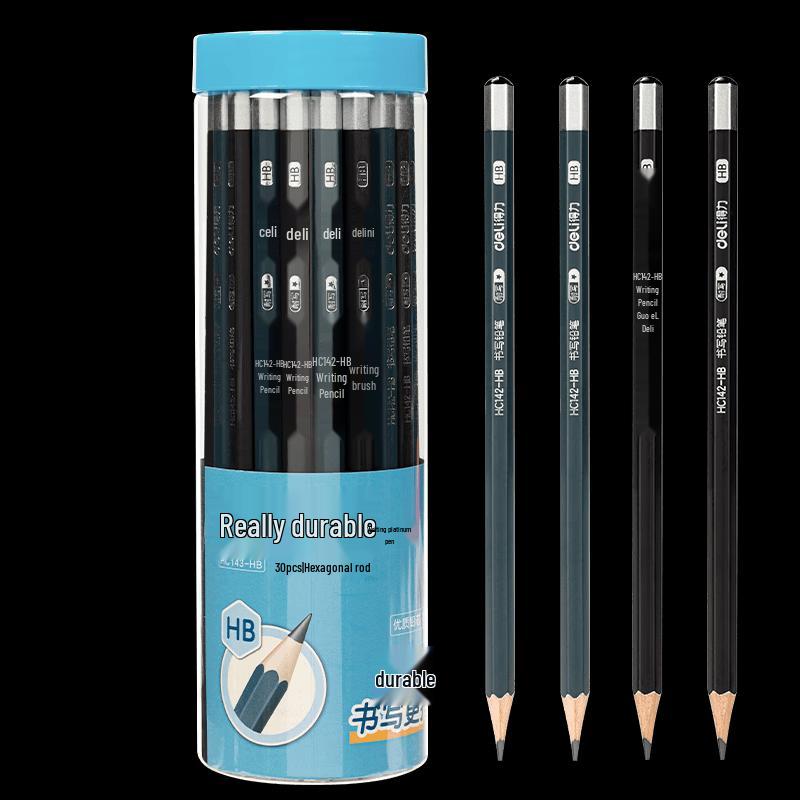 Deli HC143-HB Hexagonal Writing Pencils, HB (30-Pack)