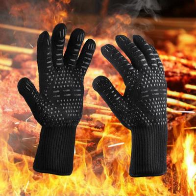 1/2 stücke Grillhandschuhe Hochtemperaturbeständige Ofenhandschuhe 500 800 Grad Feuerfeste Grill-Wärmedämmung Mikrowellen-Ofenhandschuh