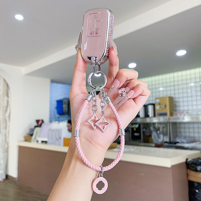 Premium Women's Car Key Case for Honda Accord, Civic, CR-V, Fit, Odyssey, Vezel, Lingpai, and XR-V