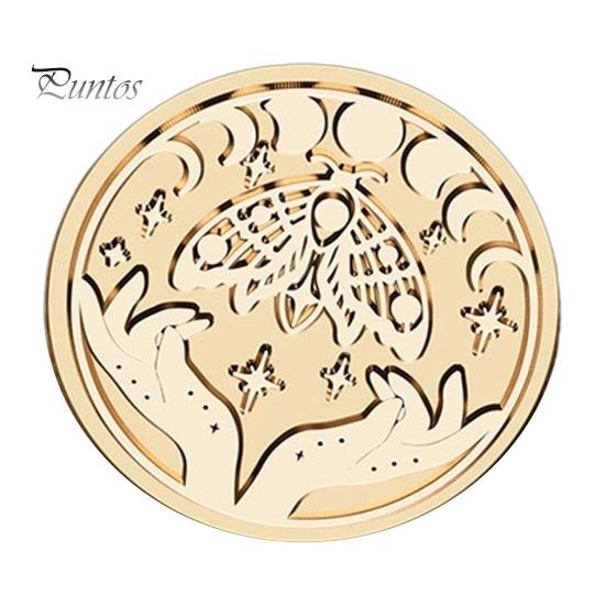 Handmade Letter Sealing Vintage European Magic Themed Wax Seal Stamp Head, Solid Brass Exquisite Wedding Invitation Engraved Head for Journal Envelope