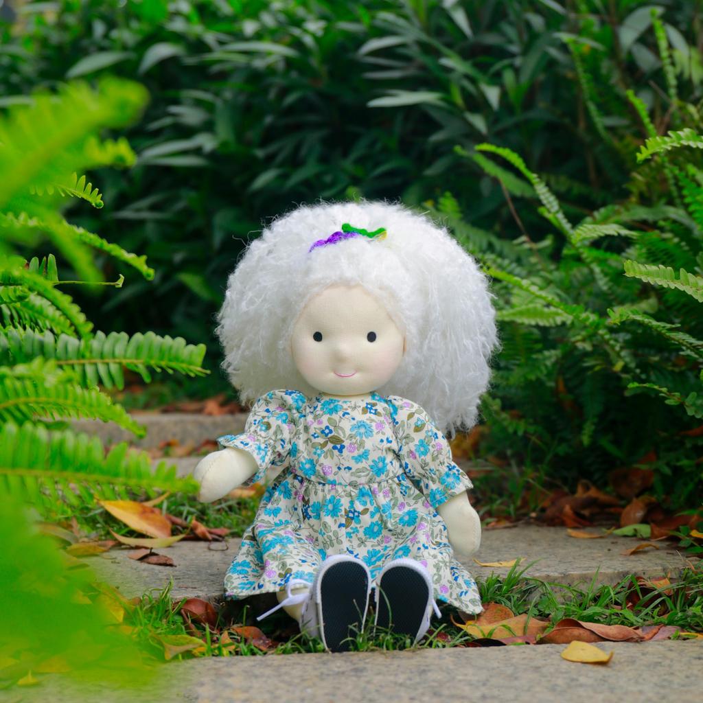 BlissfulPixie Waldorf Handmade Kaja Cute Plush Girl Perfect for Kids Doll, Doll, 30cm, Soft, Doll,