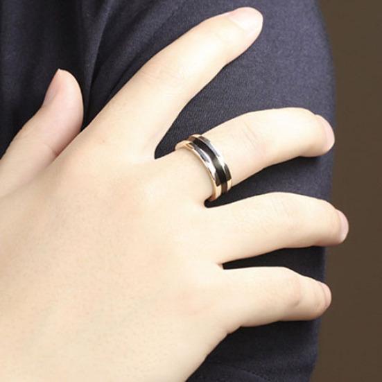 Men Women Black Band Ring Titanium Stainless Steel Fashion Jewelry Lover Gift