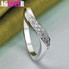 925 Sterling Silver Twisted AAA Zircon Ring Jewelry