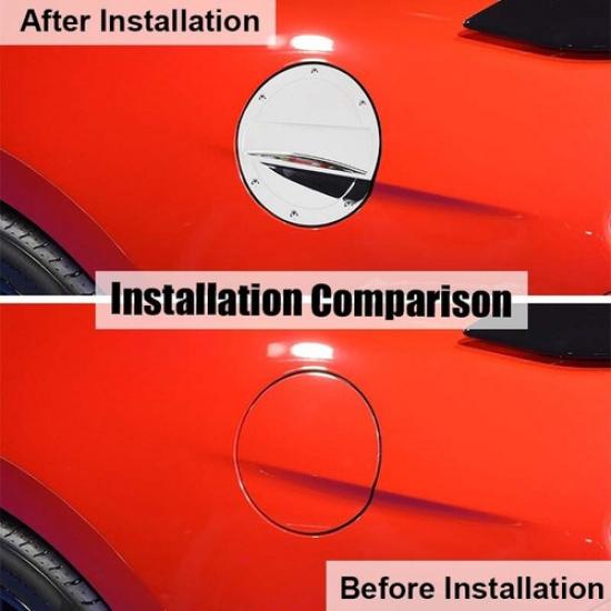 Chrome Car Fuel Filler Tank Gas Cap Guard Decor Cover Trim for Ford Mustang 15+