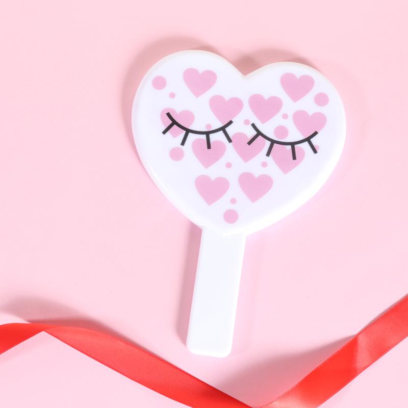 RISI Pink Lash Mirror Lovely Heart Shape Lash Mirrors Factory Supplie Private Label Mirror for Lash Extensions белый