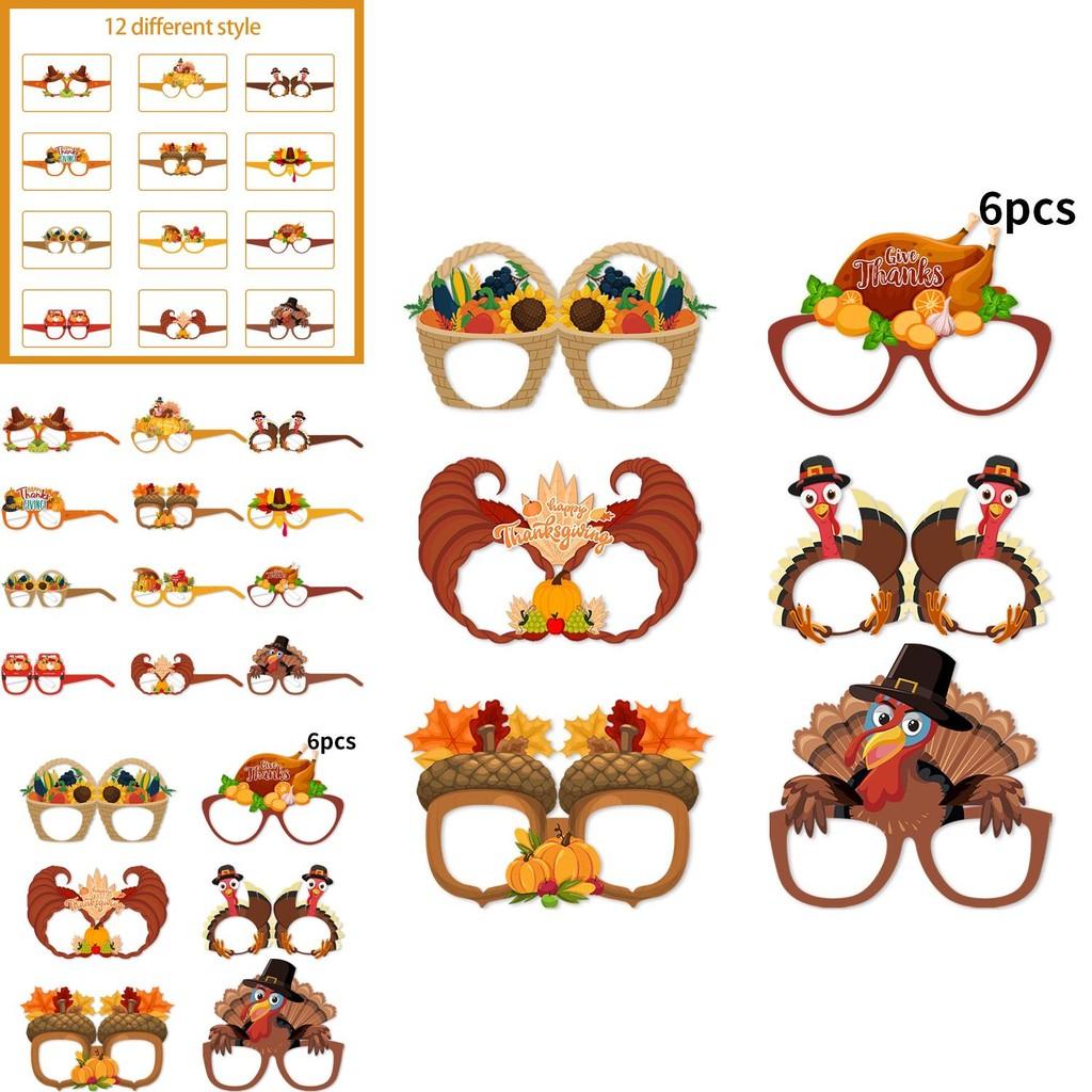 Halloween Festive Paper Glasses Photo Props Set For Holiday Decorations And Parties