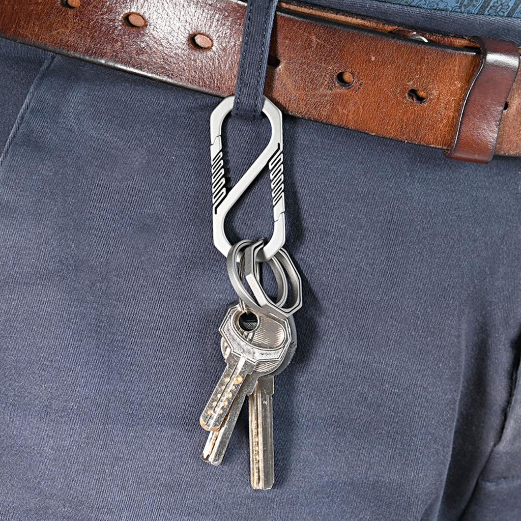 Ti Alloy Keychain Clip Dual Gate Quick Release EDC Key Ring Holder Organizer for Men Women
