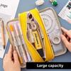 Multifunctional Zipper Pencil Box 3 Layer Stationery Organizer  School Supplies