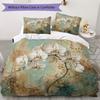 Retro Ink Floral Pattern Bedding uilt Set uilt Cover Pillowcase Home Decoration Birthday Gift (1 * duvet cover + 2 * pillowcase without core)