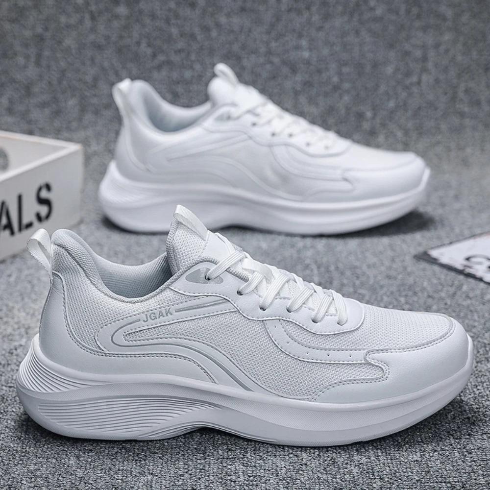 Men's Extra Large Size 50 49 48 EU Autumn Mesh Breathable Lightweight Soft Sole Casual White Sneakers - Versatile for Sports &