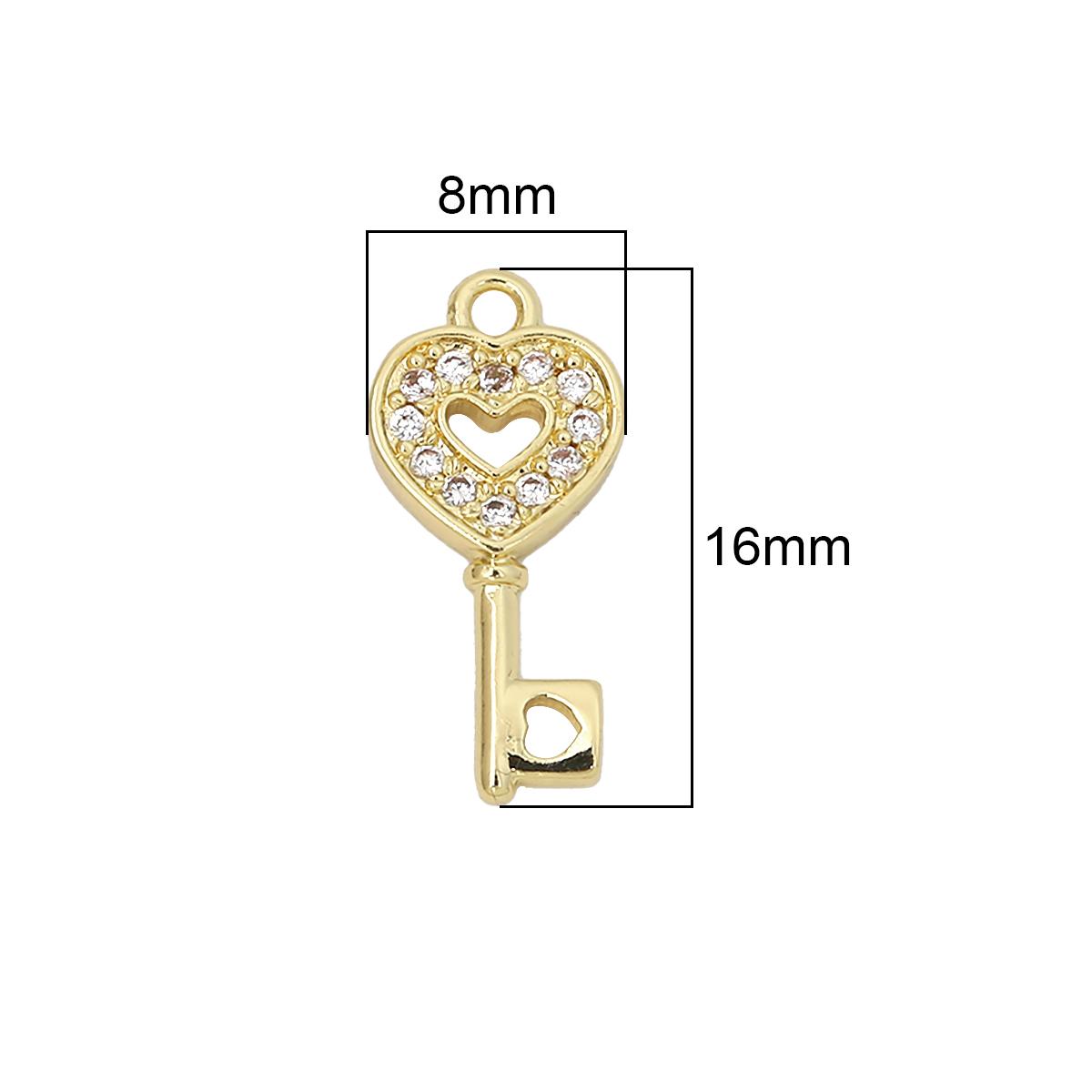 

Медный замок с цирконием, милые подвески, подвески для изготовления ожерелья, серег, браслетов 8x16mm золотой
