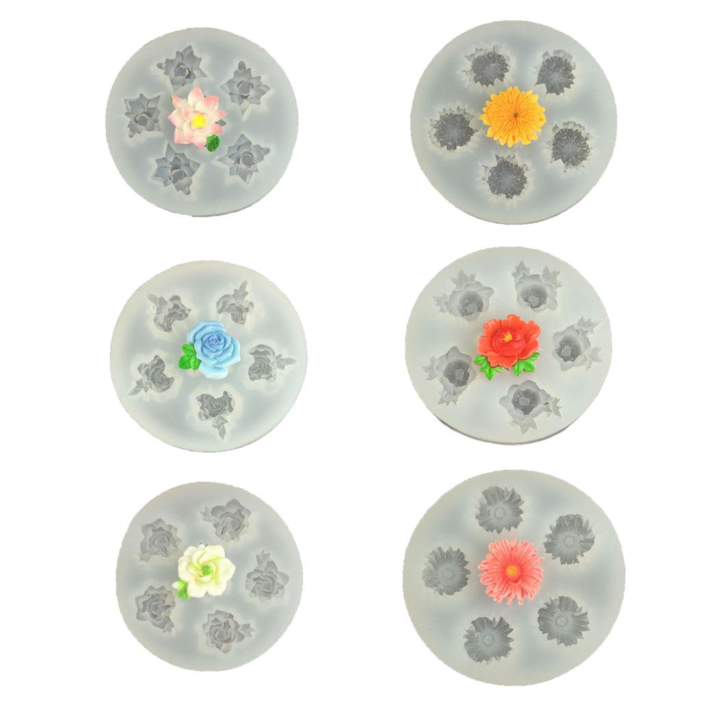Food Grade Silicone Flower Mold For Cake Decorating Jewelry Making With Daisy Rose Lotus Chrysanthemum Peony Camellia Design