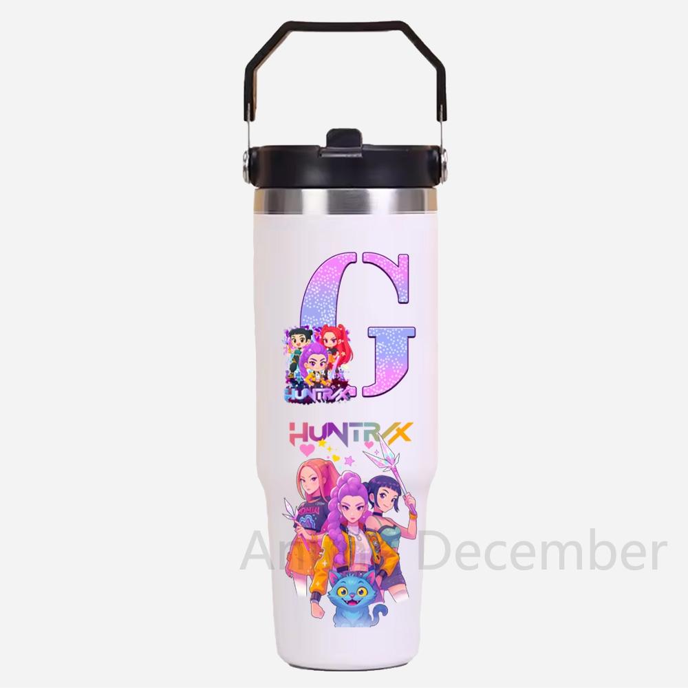 30Oz Anime K-Pop Stainless Steel Vacuum Cup Hot Cold 6-12 Hours Retention Eco Friendly Bpa Free Largeautomotive Holder Flask Kid Gift