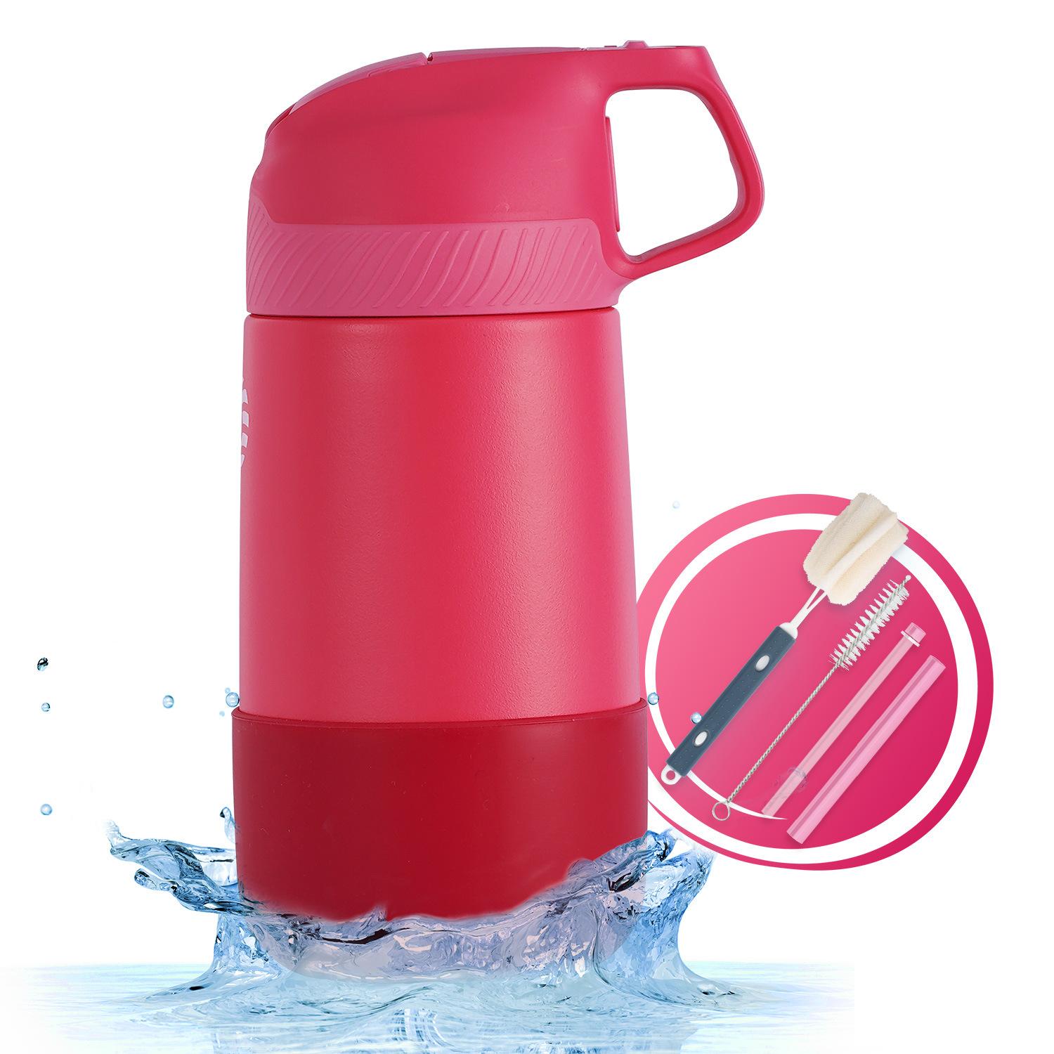 Childrens 304 Stainless Steel Trendy Straw Cup Bounce Handy Student Outdoor Activity Athletic Vacuum Cup 400ml