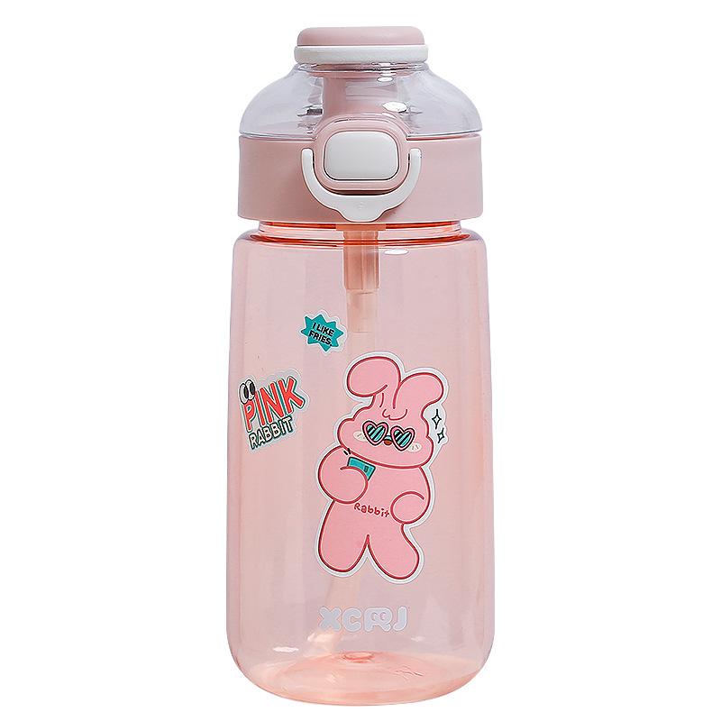 New Cute Water Bottle For Kids Girls Female Transparent Plastic Cup Large Capacity Outdoor Sports Portable Sippy Cup BPA Free