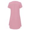 Summer Loose Short Sleeve V-neck Short Dress Women Plus Size Fashion Elegant Thin Party Casual A-line Dress Female Simple Solid Color Women's Clothing