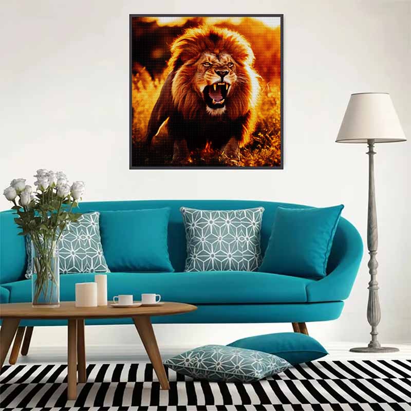 New Arrival 5D DIY Full Circle Diamond Painting "Lion" Embroidery Cross Stitch Home Decor Gift