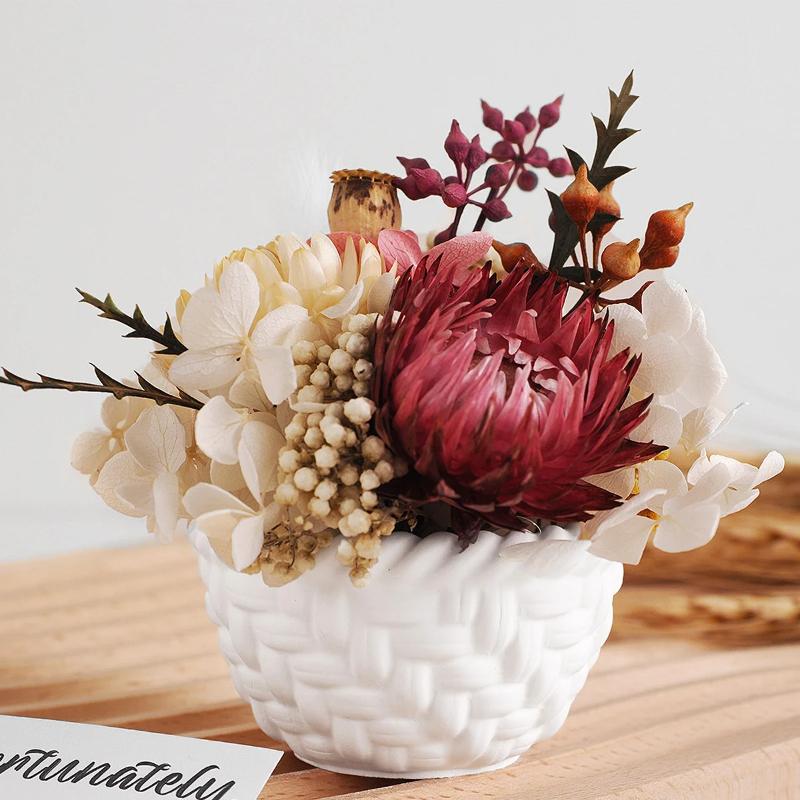 DIY Handgeflochtener Korb Blumentopf Silikonform für Kerzentasse Gips Beton Harz Gießformen Heimhandwerk Dekoration Lagerung