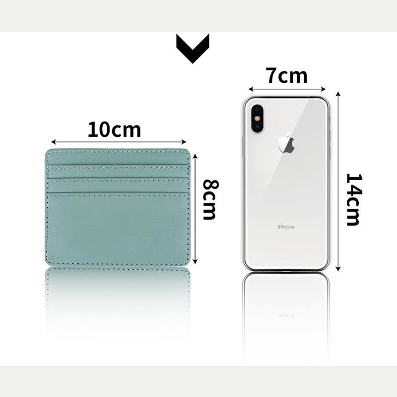 PU Leather ID Card Case - Slim Multi-Slot Holder for Bank/Credit Cards Compact Leather PU Card Case