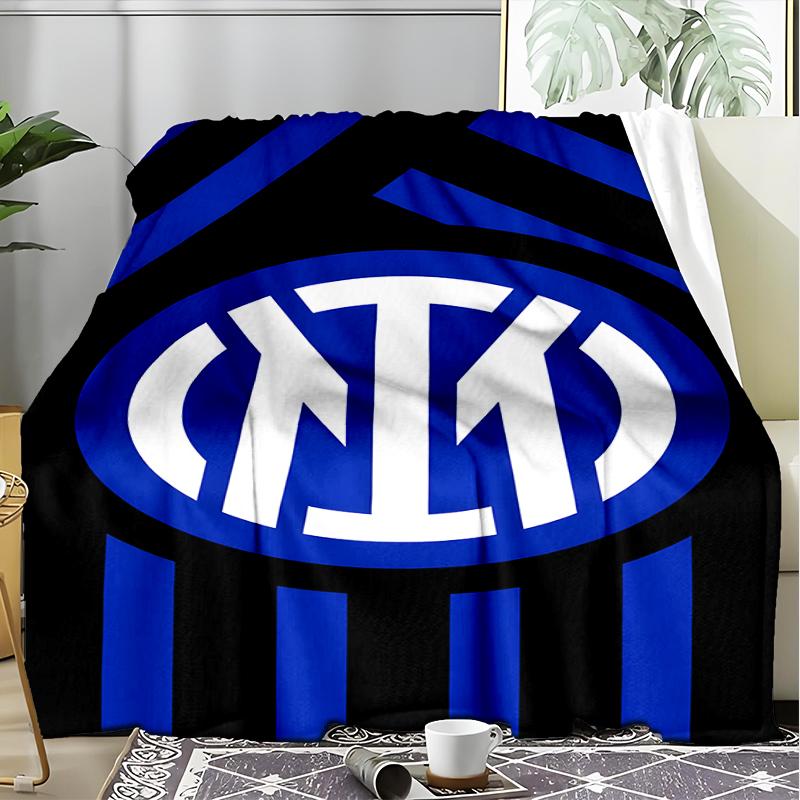 1 Stück F.C. Internazionale Milano Bedruckte Weiche Flanelldecke Überwurf für Schlafzimmer Wohnzimmer Sofa Camping Reise Fan Geschenke Weihnachtsgeschenke