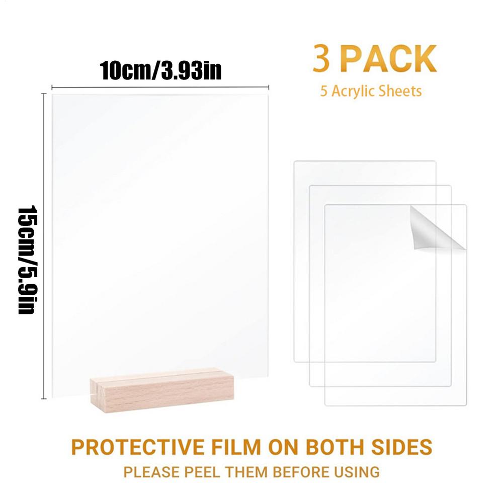 

Clear Acrylic Sheet 3-Piece Transparent Thick Board Acrylic Plate Replacement Glass Panel For Picture Frame Sign Display Wedding